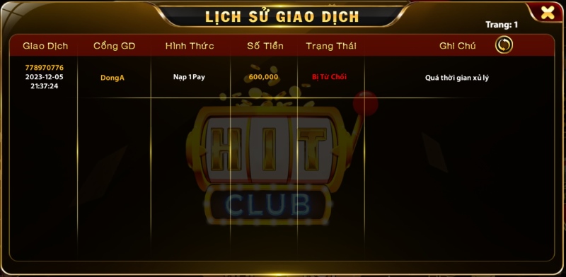 Tính năng hỗ trợ rút tiền Hit Club 